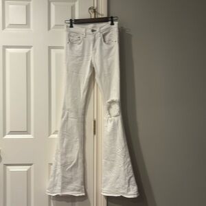 Rag and Bone high rise bell, white jeans size 27
